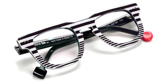 Sabine Be® Be Swag Stripe SB Be Swag Stripe 185 47 - Shiny Navy Blue Fat Stripes / Shiny Navy Blue Slim Stripes Eyeglasses