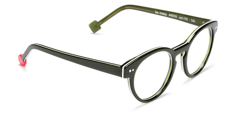 Sabine Be® Mini Be Crazy SB Mini Be Crazy 170 44 - Shiny Translucent Dark Green / White / Shiny Translucent Dark Green Eyeglasses