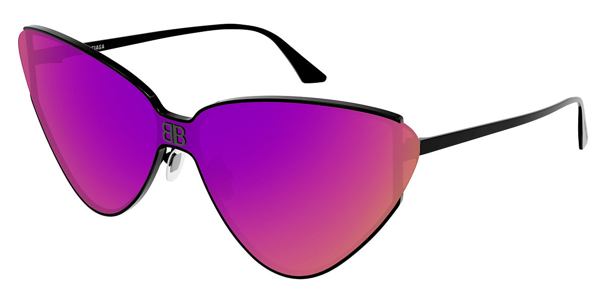 Balenciaga® BB0191S BB0191S 003 99 - Black / Violet Mirrored Sunglasses