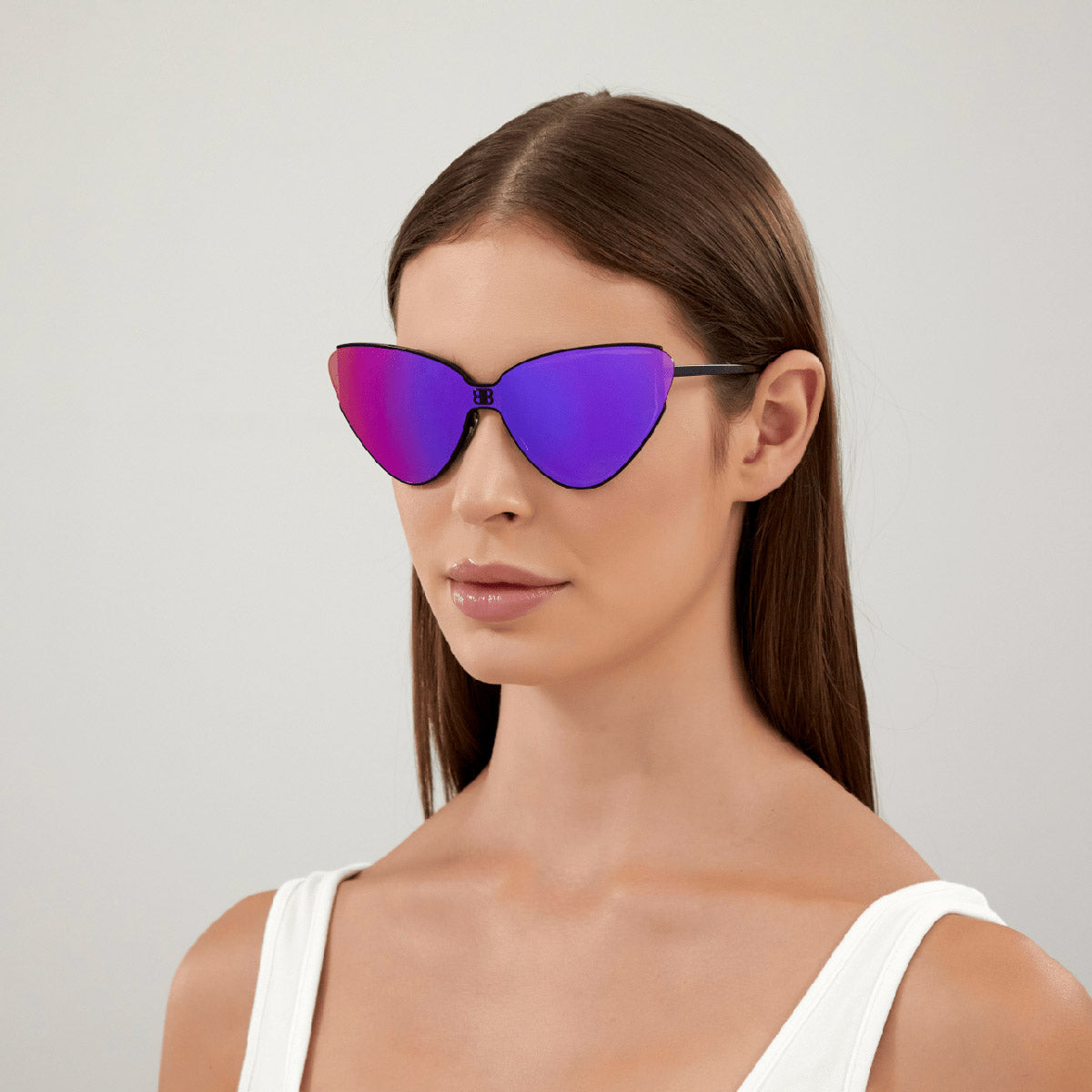 Balenciaga® BB0191S BB0191S 003 99 - Black / Violet Mirrored Sunglasses