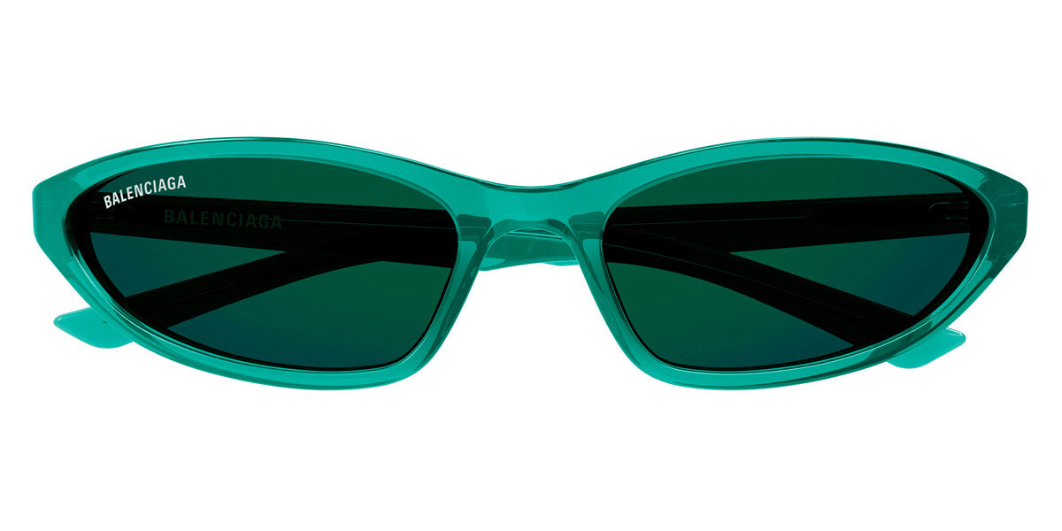 Balenciaga® BB0402S BL BB0402S 005 59 - Green / Green Lenses Sunglasses