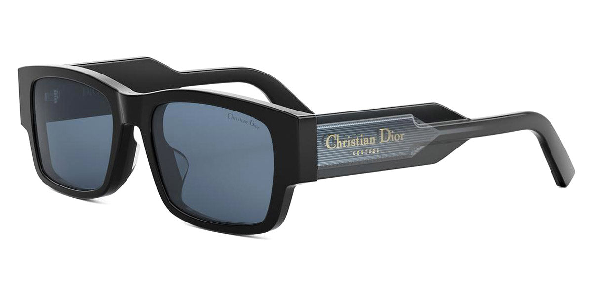 Dior® CHRISTIAN DIOR LABEL S1F CD CHRISTIAN DIOR LABEL S1F 13B0 56 - 13B0 Shiny Black / Blue Sunglasses