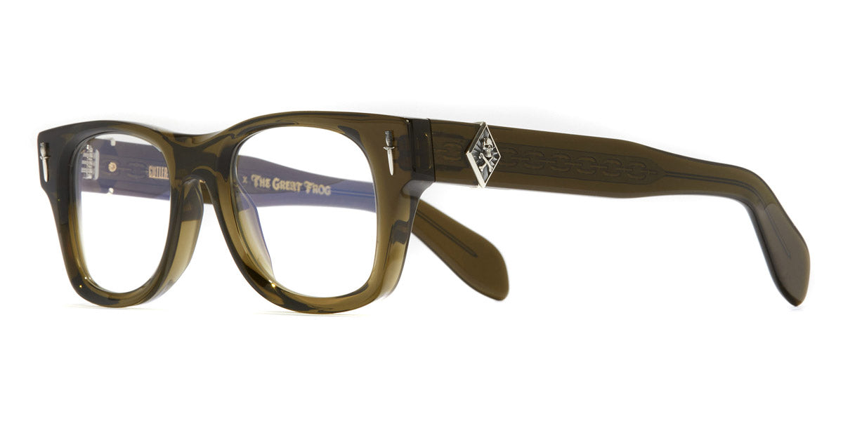 Cutler And Gross® GFOP01348 CG GFOP01348 003 Olive 48 - Olive Eyeglasses