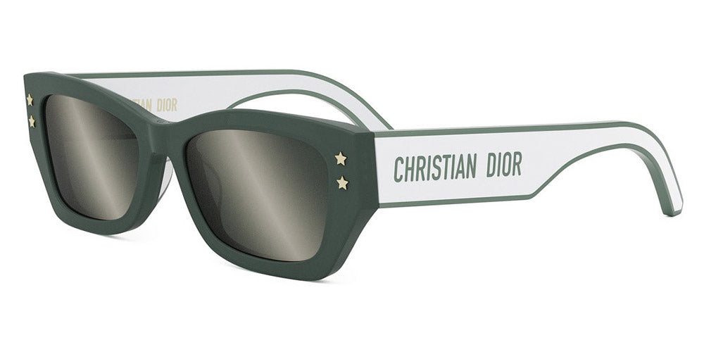 Diorpacific S2U - 55A7 Shiny Green / Brown Mirror Sunglasses