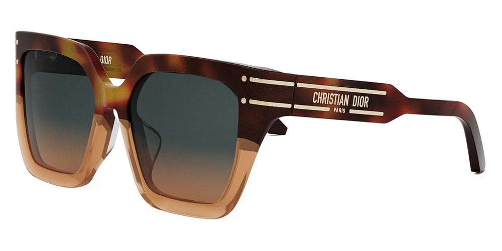 Dior® Diorsignature S10F - 25F2 Shiny Red Havana / Gradient Brown Sunglasses