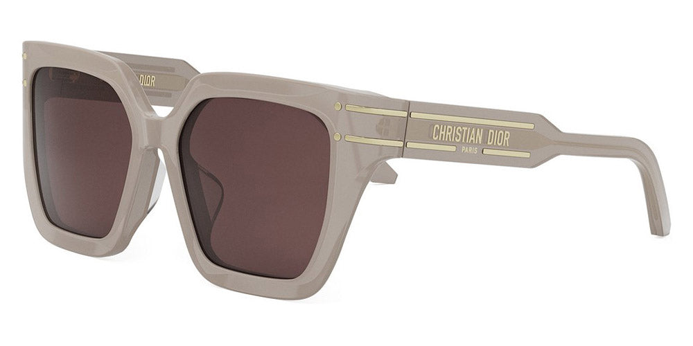 Dior® Diorsignature S10F - 78F0 Shiny Transparent Khaki / Brown Sunglasses