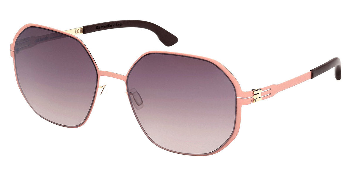 Ic! Berlin® Dominica ICB IC0060 28E 59 - Shiny Rose Gold / Brown Sunglasses