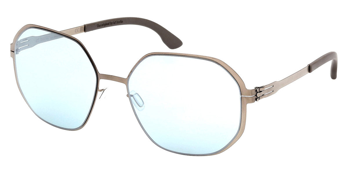 Ic! Berlin® Dominica ICB IC0060 35X 59 - Matte Sandblasted Light Bronze / Blue Mirror Sunglasses