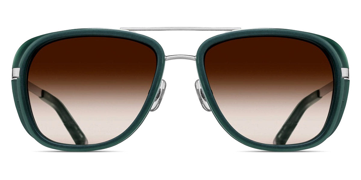 Matsuda® M3023 Brushed Silver / Matte Bottle Green Sunglasses