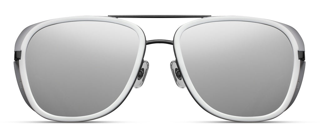 Matsuda® M3023 MTD M3023 Matte Black/Matte White/Silver Mirror 52 - Matte Black/Matte White / Silver Mirror Sunglasses