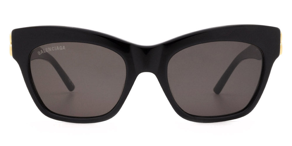 Balenciaga® BB0132S BB0132S 001 53 - Black / Gold / Gray Sunglasses