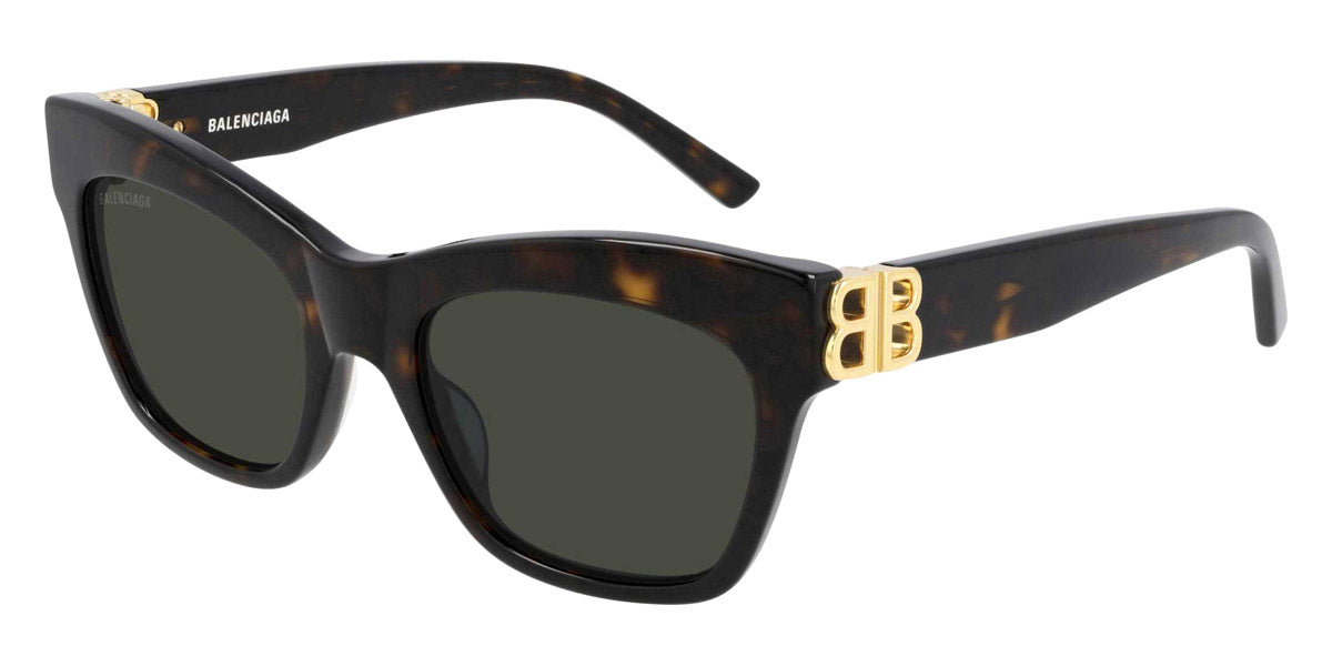 Balenciaga® BB0132S BB0132S 002 53 - Havana / Gold / Green Sunglasses