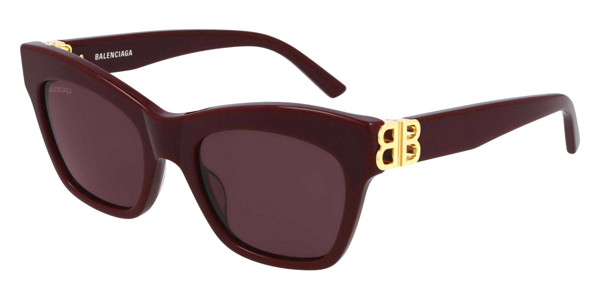 Balenciaga® BB0132S BB0132S 004 53 - Burgundy / Gold / Red Sunglasses