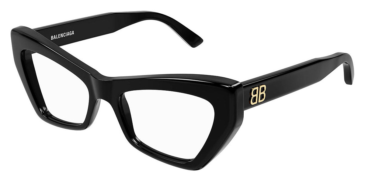 Balenciaga® BB0296O BB0296O 001 53 - Black Eyeglasses
