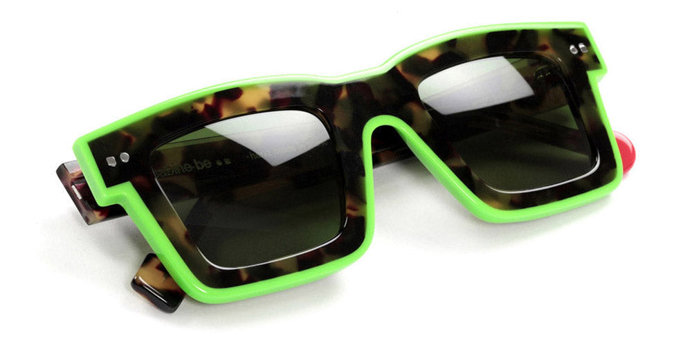 Sabine Be® Be Bobo Line Sun SB Be Bobo Line Sun 329 47 - Shiny Khaki Tortoise / Shiny Neon Green Sunglasses