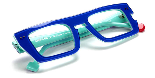 Sabine Be® Be Bossy SB Be Bossy 168 53 - Shiny Translucent Blue Klein / White / Shiny Turquoise Eyeglasses
