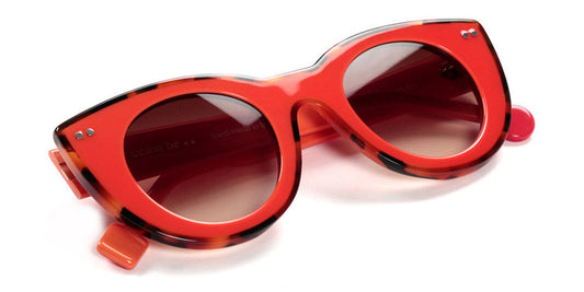 Sabine Be® Be Cute Line Sun SB Be Cute Line Sun 301 48 - Shiny Orange / Shiny Fawn Tortoise Sunglasses