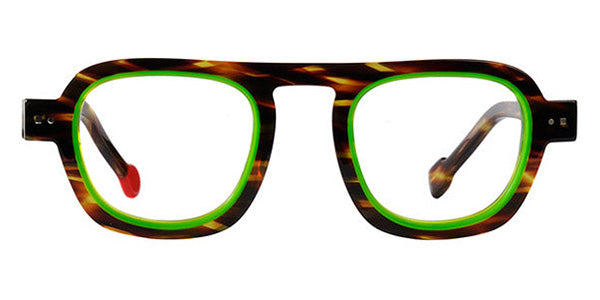 Sabine Be® Be Factory SB Be Factory 06 46 - Shiny Veined Tortoise / Shiny Neon Green Eyeglasses