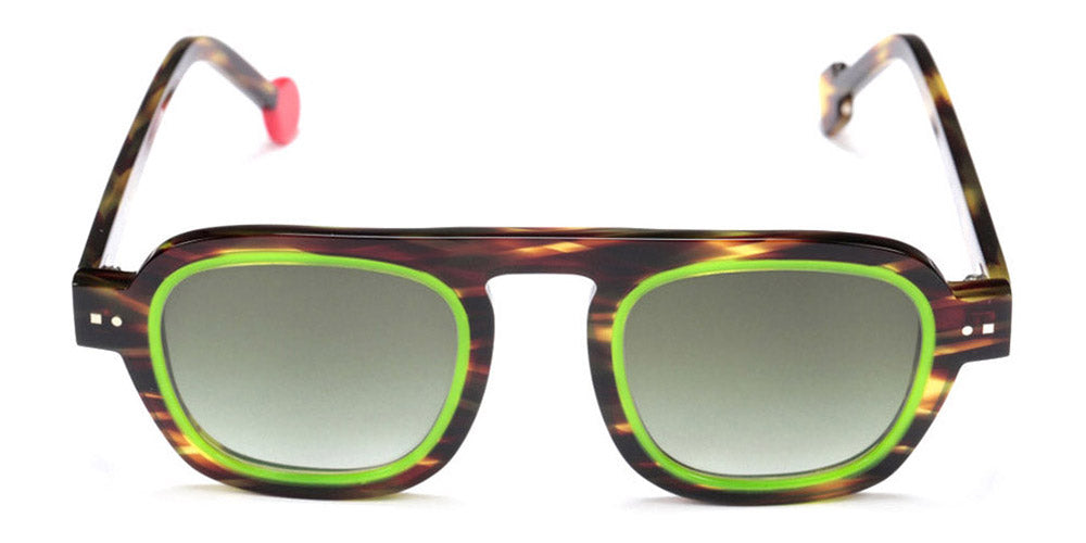Sabine Be® Be Factory Sun SB Be Factory Sun 05 46 - Shiny Veined Tortoise / Shiny Neon Green Sunglasses