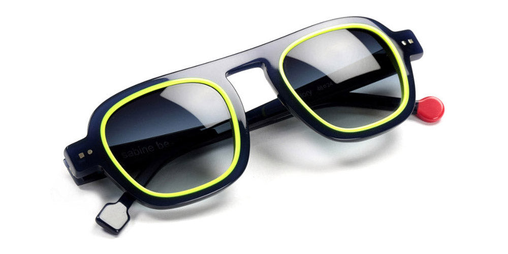 Sabine Be® Be Factory Sun SB Be Factory Sun 81 46 - Shiny Navy Blue / Shiny Neon Yellow Sunglasses