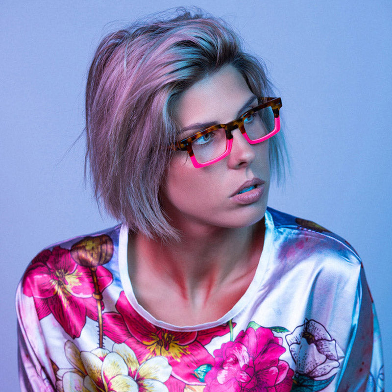 Sabine Be® Be Geek SB Be Geek 53 48 - Shiny Fawn Tortoise / Shiny Neon Pink Eyeglasses