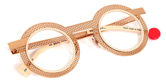 Sabine Be® Be Gipsy Hole SB Be Gipsy Hole 563 43 - Polished Rose Gold Perforated / Shiny Nude Eyeglasses