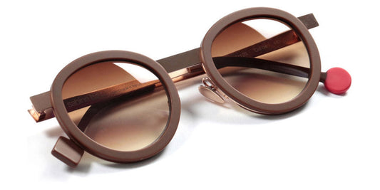 Sabine Be® Be Lucky Sun SB Be Lucky Sun 04 47 - Matte Brown / Polished Rose Gold Sunglasses