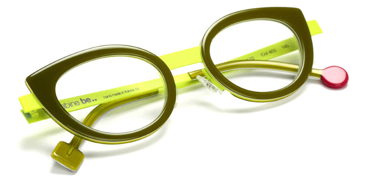 Sabine Be® Be String SB Be String 403 46 - Shiny Translucent Light Green / Neon Yellow Satin Eyeglasses
