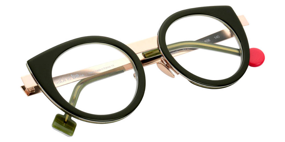 Sabine Be® Be Sweet SB Be Sweet 408 47 - Shiny Translucent Dark Green / Polished Pale Gold Eyeglasses