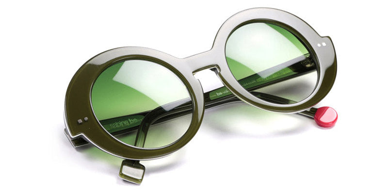 Sabine Be® Be Val De Loire Sun SB Be Val De Loire Sun 170 51 - Shiny Translucent Dark Green / White / Shiny Translucent Dark Green Sunglasses