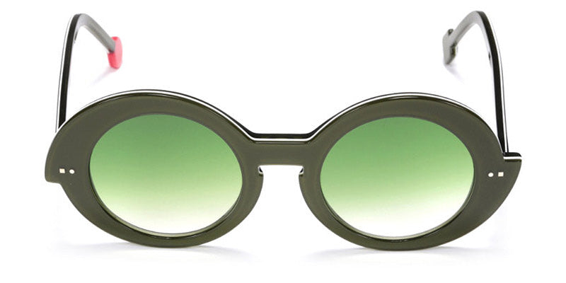Sabine Be® Be Val De Loire Sun SB Be Val De Loire Sun 170 51 - Shiny Translucent Dark Green / White / Shiny Translucent Dark Green Sunglasses