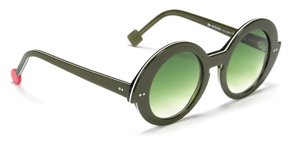 Sabine Be® Be Val De Loire Sun SB Be Val De Loire Sun 170 51 - Shiny Translucent Dark Green / White / Shiny Translucent Dark Green Sunglasses