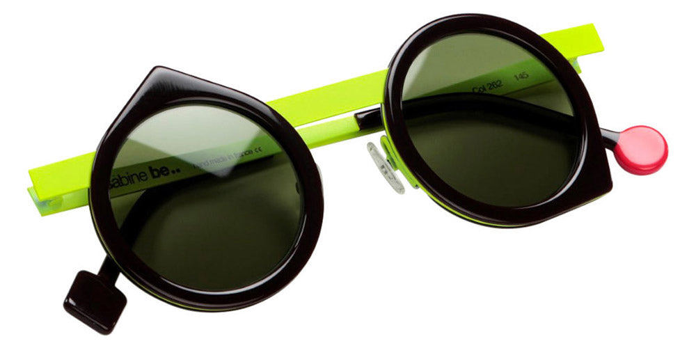 Sabine Be® Be Yoon Sun SB Be Yoon Sun 262 43 - Shiny Dark Choco / Satin Neon Yellow Sunglasses