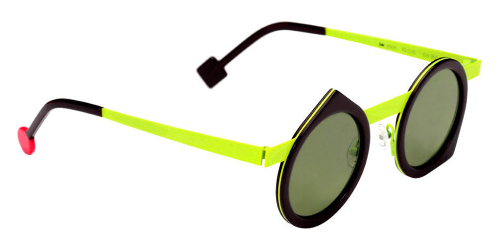 Sabine Be® Be Yoon Sun SB Be Yoon Sun 262 43 - Shiny Dark Choco / Satin Neon Yellow Sunglasses