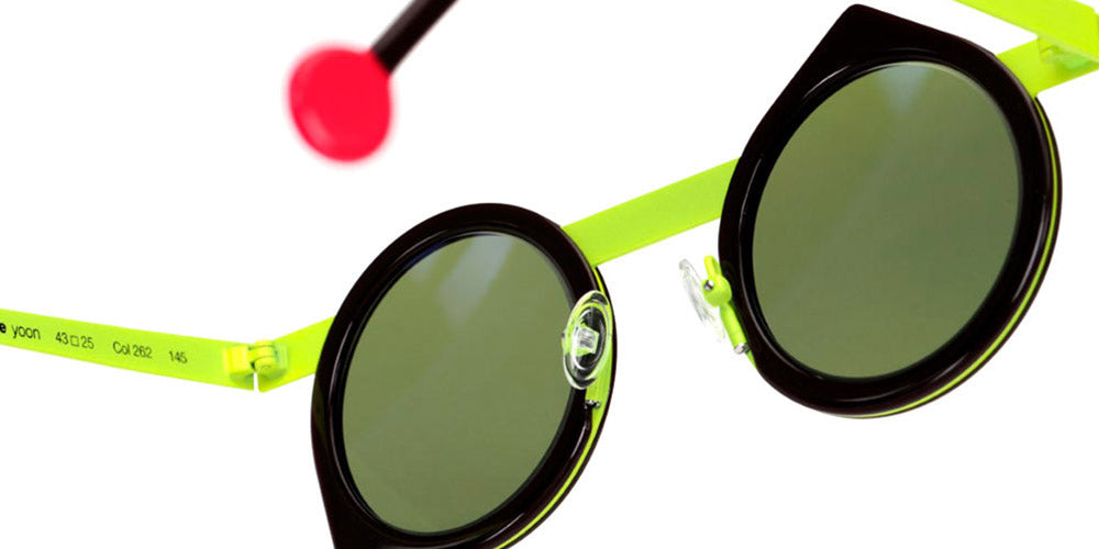 Sabine Be® Be Yoon Sun SB Be Yoon Sun 262 43 - Shiny Dark Choco / Satin Neon Yellow Sunglasses