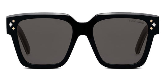 Dior® CD Diamond S3F D CDDMS3FXR 10A0 55 - Black And Crystal-Tone Sunglasses