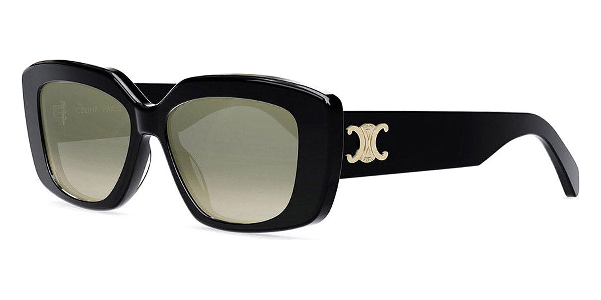Celine® CL40216U CEL CL40216U 01F 55 - Shiny Black / Brown Sunglasses