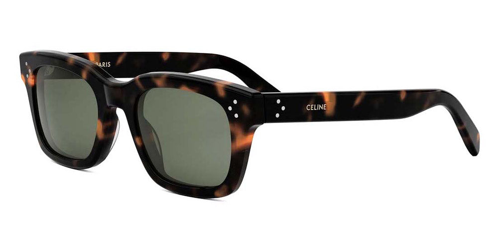 Celine® Cl40232I CEL CL40232I 52N 51 - 52N Shiny Havana / Green Sunglasses