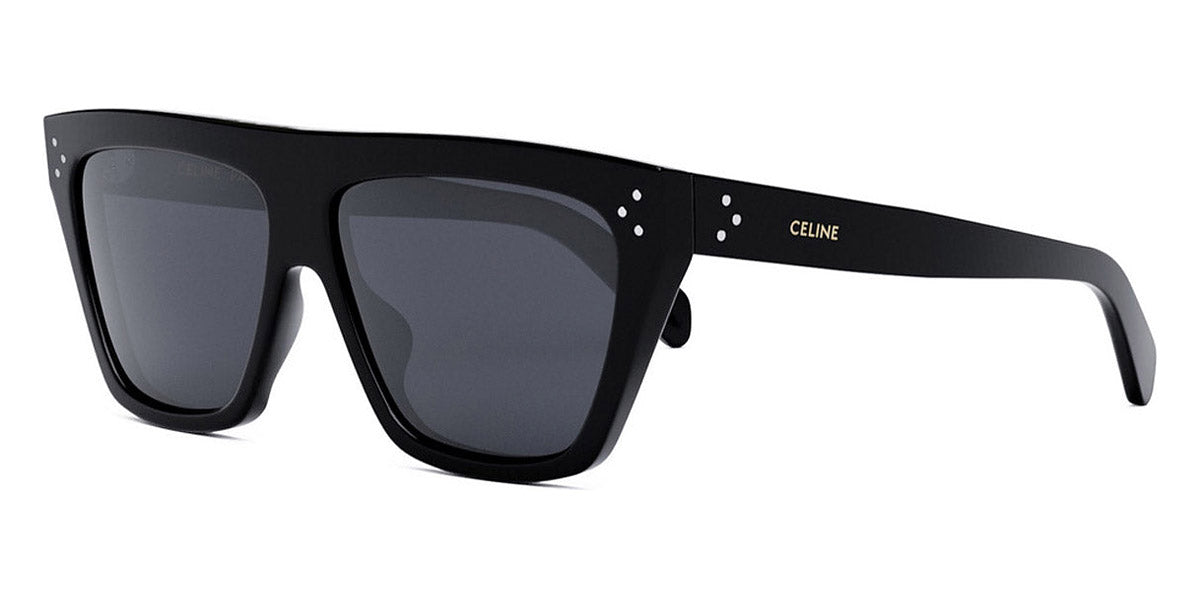 Celine® CL40256I CEL CL40256I 01D 58 - Shiny Black / Smoke Polarized Sunglasses