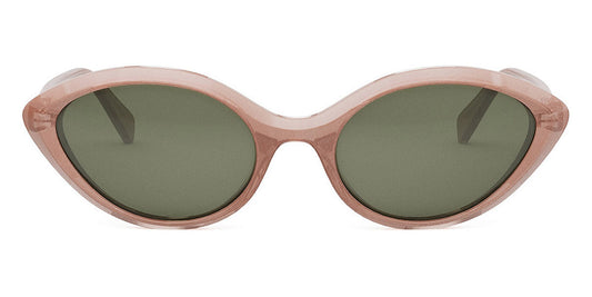 Celine® CL40264U CEL CL40264U 74N 57 - Shiny Milky Pink with Silver Glitter / Green Sunglasses