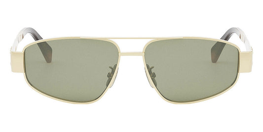 Celine® CL40281U CEL CL40281U 30N 57 - Shiny Endura Gold / Green Sunglasses