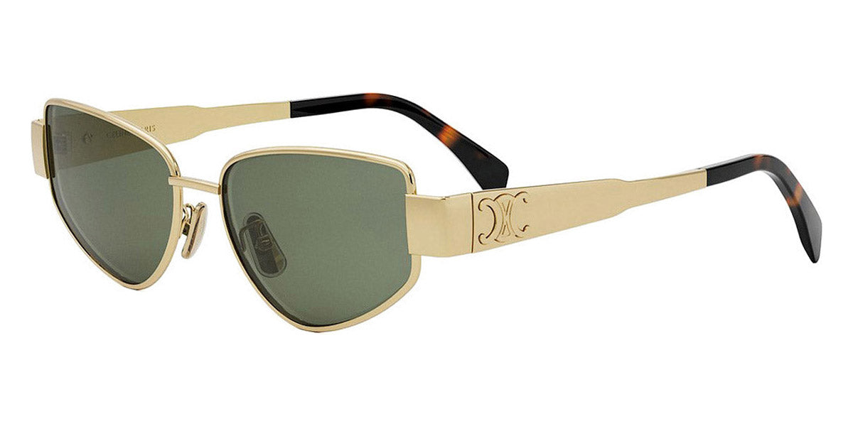 Celine® CL40293U CEL CL40293U 30N 55 - 30N Shiny Endura Gold / Green Sunglasses