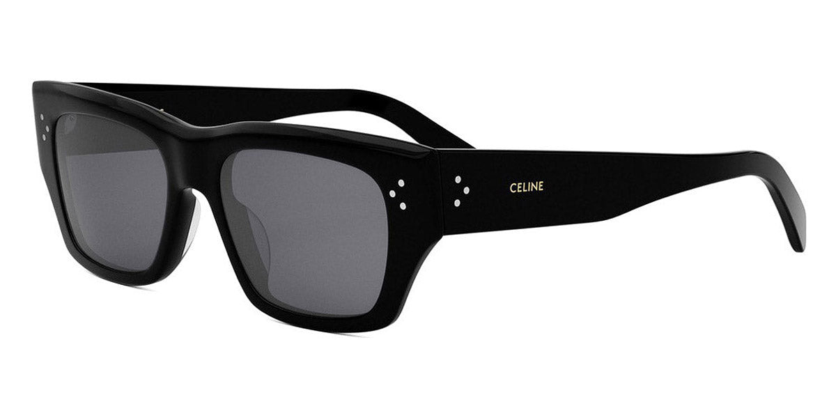 Celine® CL40297U CEL CL40297U 01D 53 - 01D Shiny Black / Smoke Polarized Sunglasses