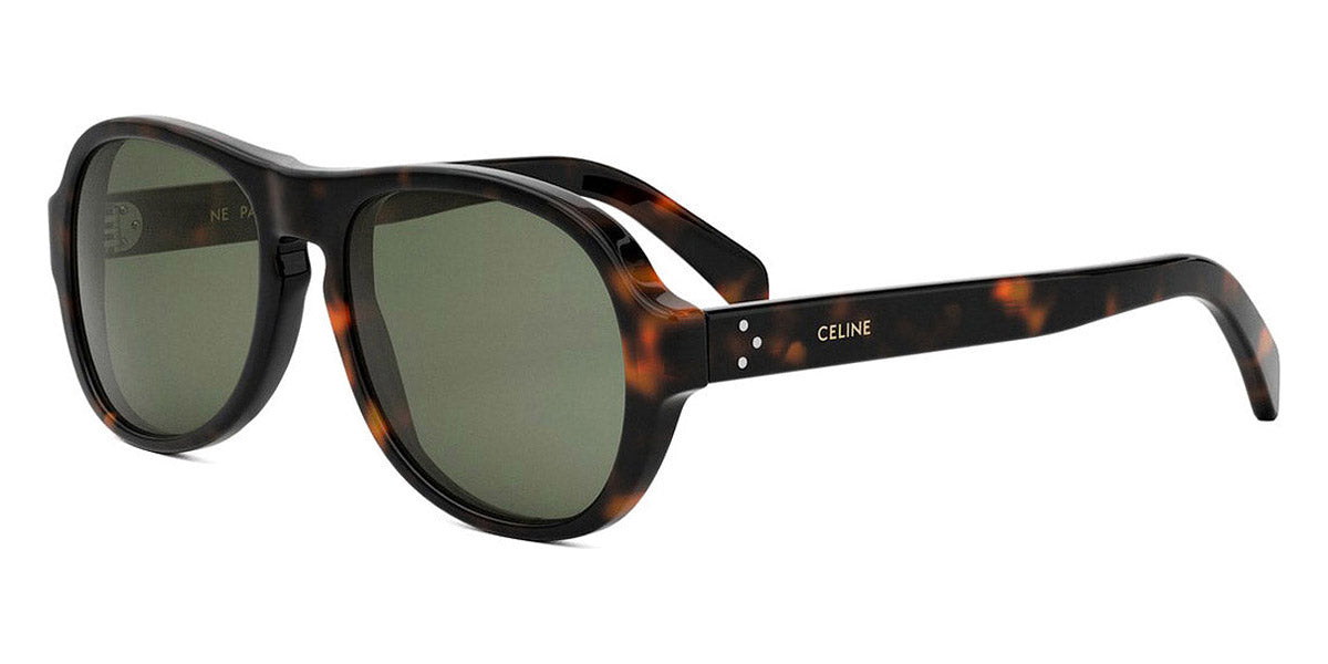 Celine® CL40298I CEL CL40298I 52N 56 - 52N Shiny Dark Havana / Green Sunglasses