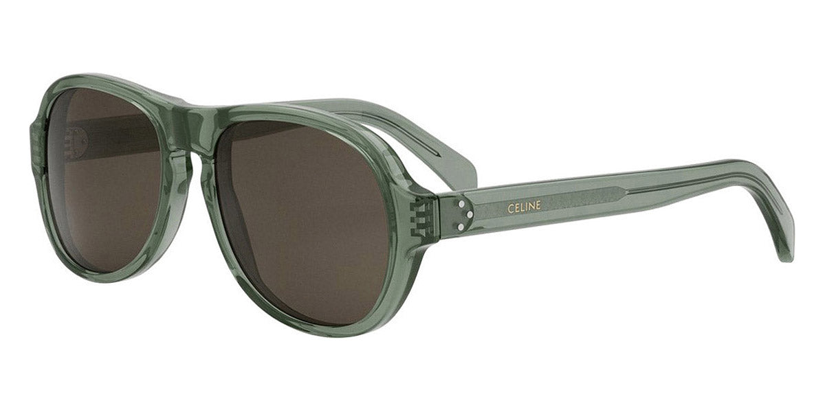 Celine® CL40298I CEL CL40298I 93E 56 - 93E Shiny Lime Transparent / Brown Sunglasses
