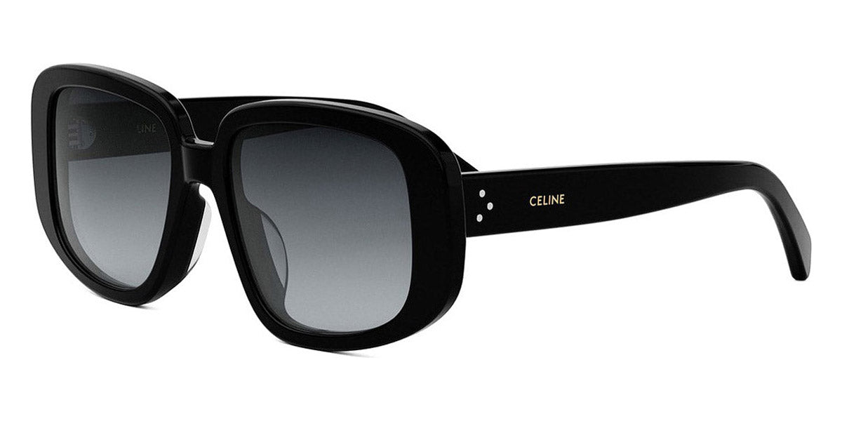 Celine® CL40299U CEL CL40299U 01B 55 - 01B Shiny Black / Gradient Smoke Sunglasses