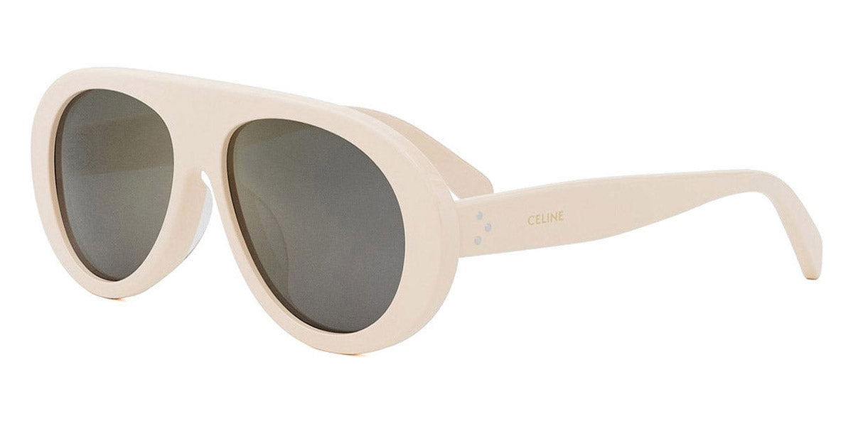 Celine® CL40300U CEL CL40300U 25C 55 - 25C Shiny Ivory / Smoke Mirror Mineral Sunglasses