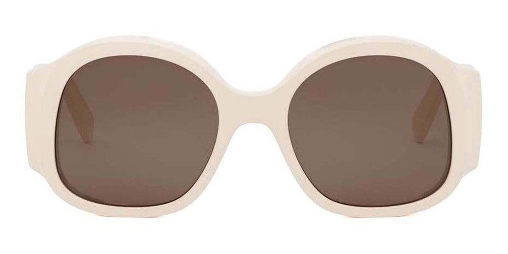 Celine® Cl40305U CEL CL40305U 25E 54 - 25E Shiny White / Brown Sunglasses