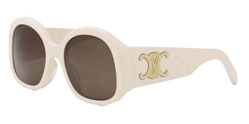 Celine® Cl40305U CEL CL40305U 25E 54 - 25E Shiny White / Brown Sunglasses