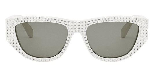 Celine® CL4278US CEL CL4278US 25A 55 - Shiny Ivory / Smoke Sunglasses